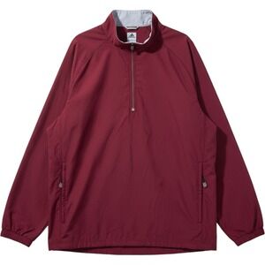 Adidas Men Maroon‎ Quarter-Zip Pullover Jacket ClimaShell Wind XL Pocket Lightwt